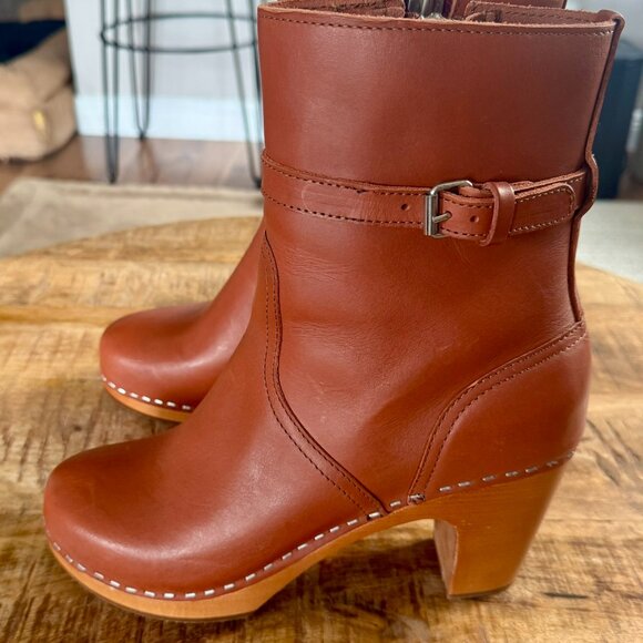 NWOT Swedish Hasbeens Jodhpur clog boots in Cognac, size 39 - Picture 4 of 9